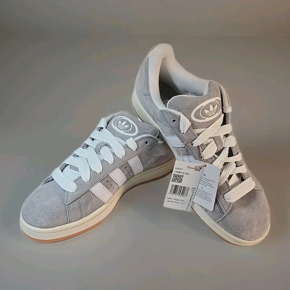 adidas Campus 00's Men's Low Top Shoes Gray/ White -‎ HQ8708 Men 10.5 Woman 11.5